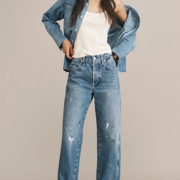 AMO Sonia high rise cuffed high rise jeans- straight leg - Picture 2 of 5